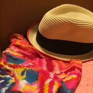 Orange tip straw hat